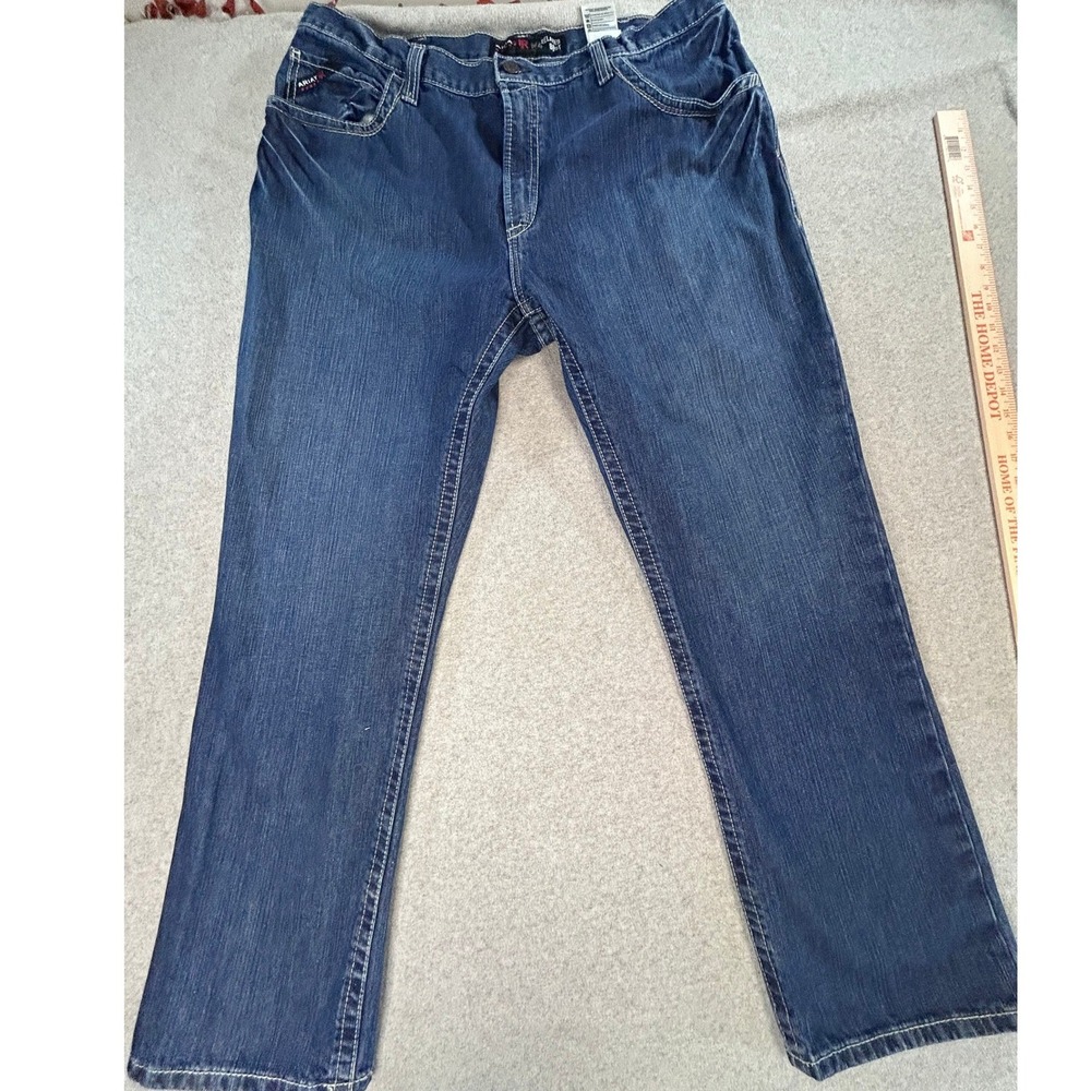 Ariat FR M4 Relaxed Jeans Mens 42x31 Blue‎ Good Flame Resistant CAT 2 Workwear